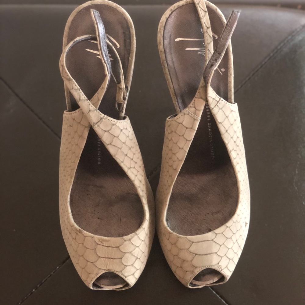 Giuseppe Zanotti Python Embossed Leather Heels - image 3
